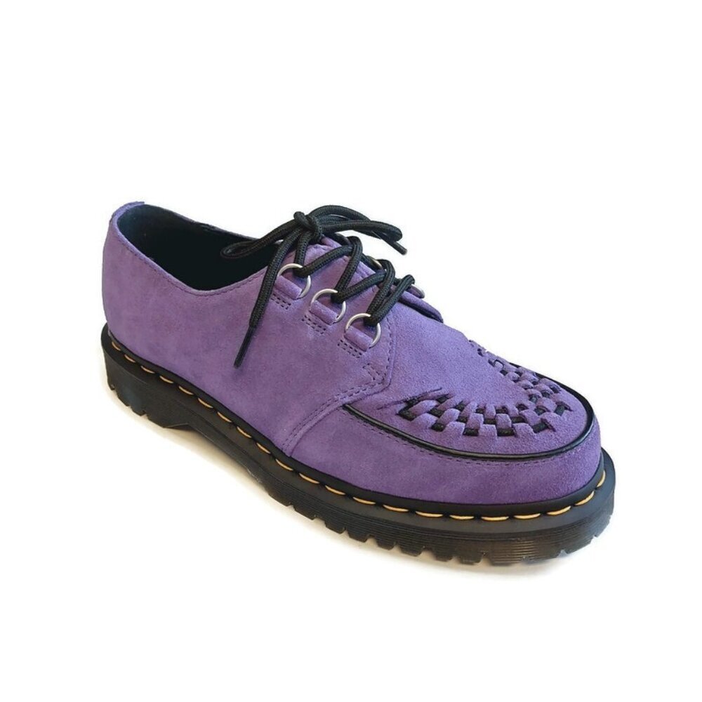 Dr Martens Mens 9 Womens 10 Ramsey Woven Suede Creepers Shoes Twilight Purple